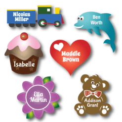 Shaped Kids Labels