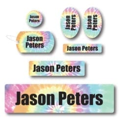 Tie Dye Camp Labels