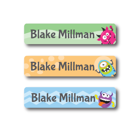 Monster Mini Rectangle Labels - LeeLee Labels